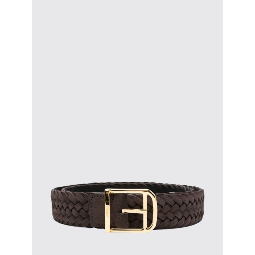 Brioni Men Brioni Braided Suede Calfskin Belt With Pin Buckle